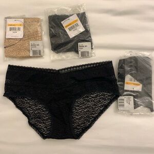 BNWT Calvin Klein Lot of 2 Lace Panties (Beige  and Black) + 1 string  (black)